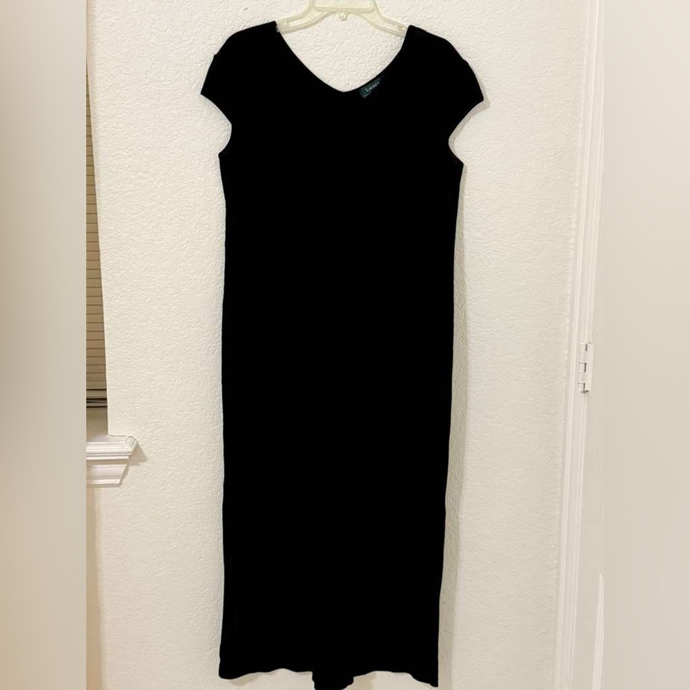 Ralph Lauren Black Sleeveless Long 100% Cotton Dress